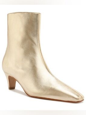 Schultz Boots Sz Various Dellia Gold/Platina  Ankle  Bootie Sleek Metallic